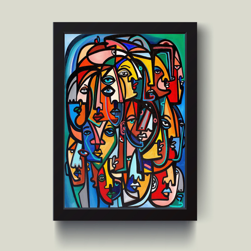 تابلو مدل دکوراتیو چهره در چهره کدG12-43 | دنیای قاب