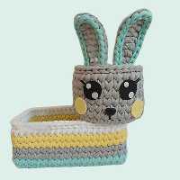 ست سبد وسایل کودک طرح خرگوشی مجموعه 2 عددی