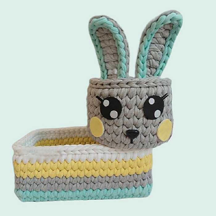ست سبد وسایل کودک طرح خرگوشی مجموعه 2 عددی