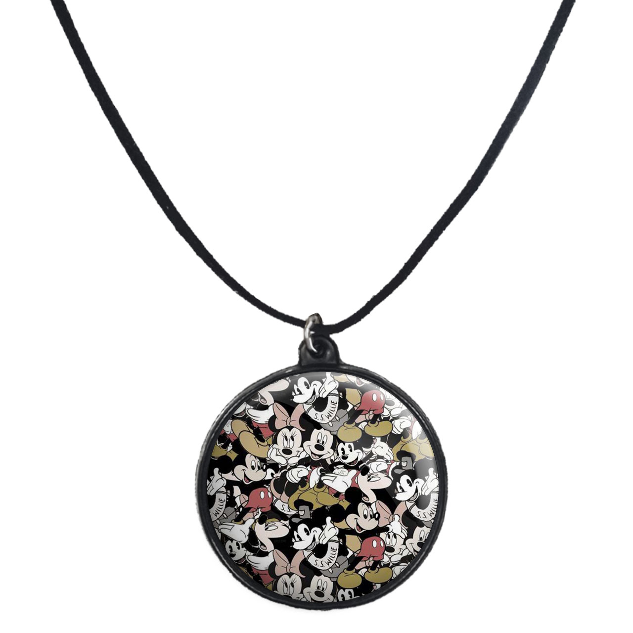 گردنبند پرمانه طرح میکی موس کد pmb.12786 مدل دو طرفه