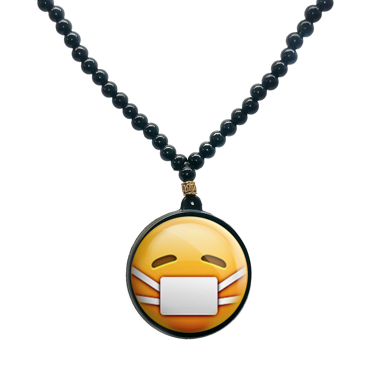 گردنبند پرمانه طرح ایموجی کد pmd.586 مدل دو طرفه