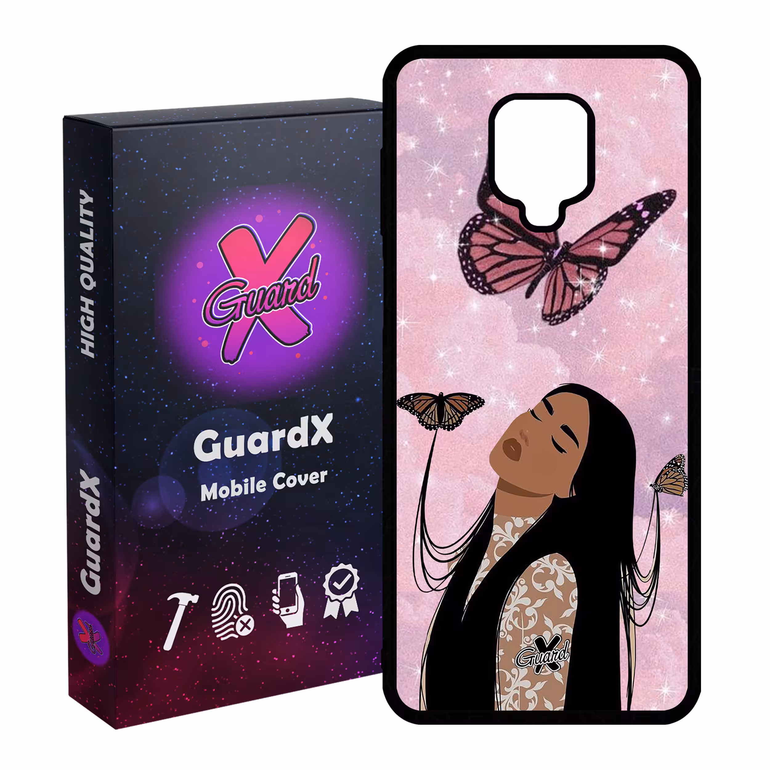 کاور گارد ایکس طرح Girl مدل Glass10297 مناسب برای گوشی موبایل شیائومی Redmi Note 9S / Note 9 Pro / Note 9 Pro Max