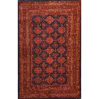 فرش ماشینی هیوا طرح بلوچ کد 1-207 سرمه ای
