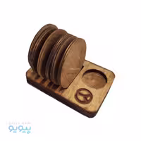 زیرلیوانی چوبی 6 تایی طرح گرد آیتم 4130