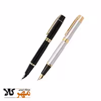 قلم خودنویس تکی رنگ مشکی لاکی و استیل گیره زرد SHEAFFER مدل 300