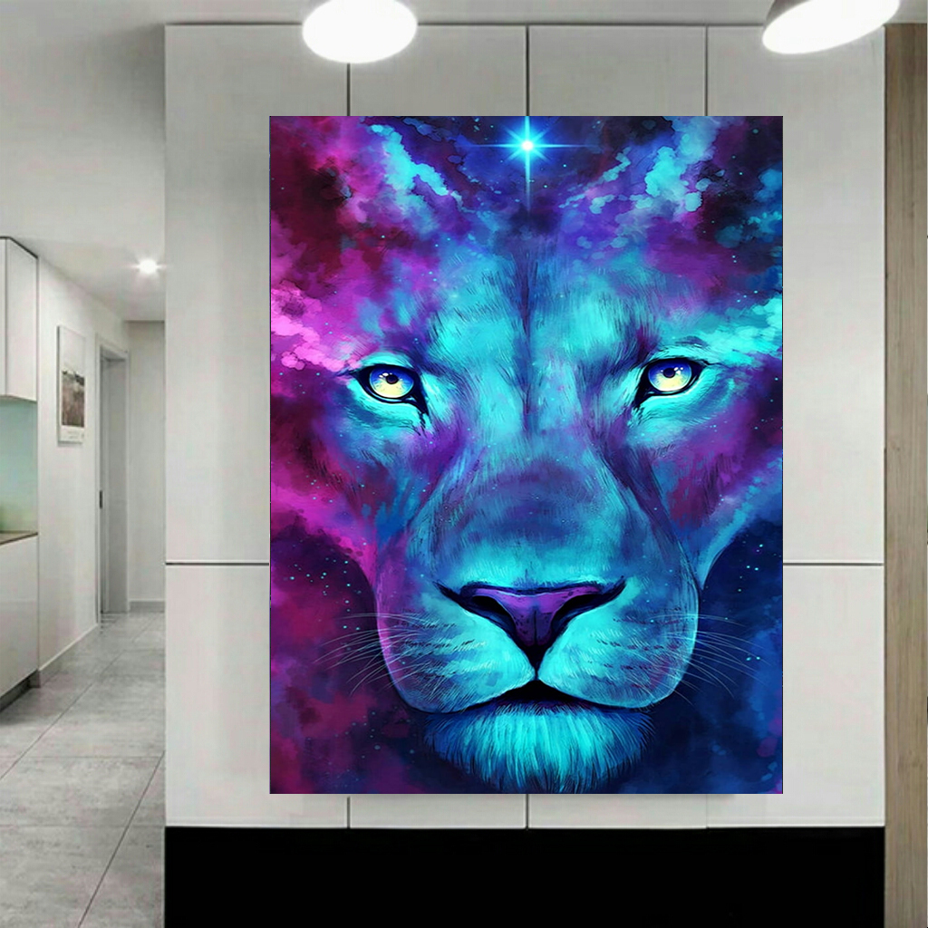 تابلو بوم طرح شیر مدل کهکشان کد AR2361