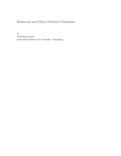 خرید و دانلود نسخه کامل کتاب Relational and object-oriented databases