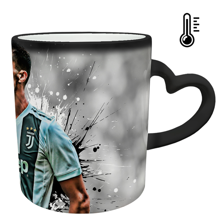 ماگ حرارتی مدل دسته قلبی اکلیلی طرح رونالدو کد 83