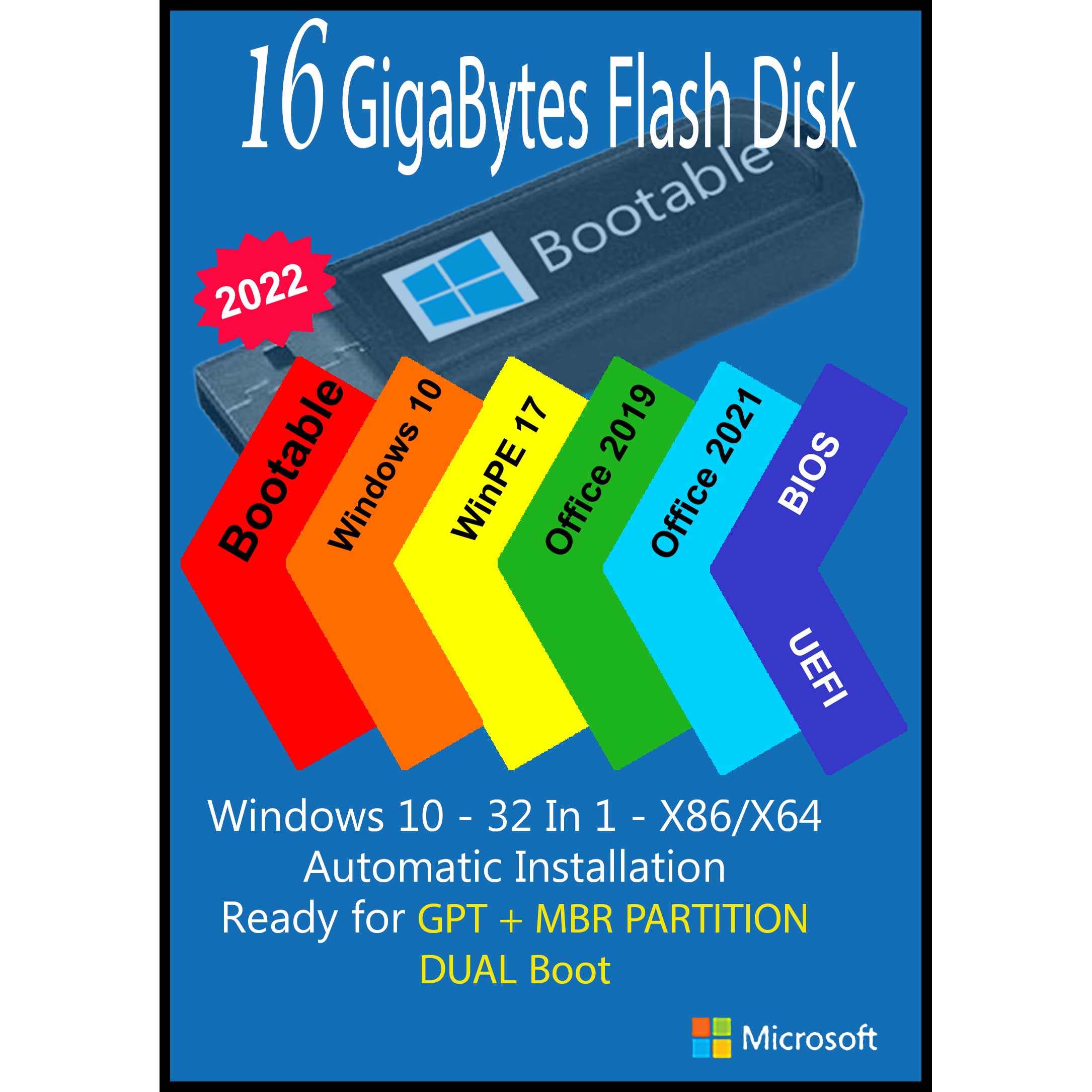 سیستم عامل Windows 10 AIO 32In2 X86/X64 - Office 2019-2021 Pro Plus  نشر مایکروسافت