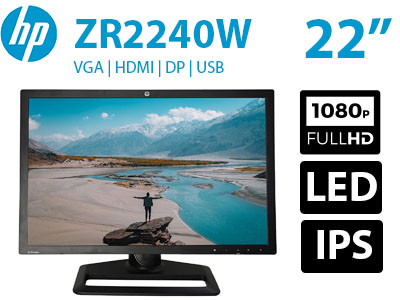 مانیتور HP ZR2240W اچ پی 22 اینچ استوک FHD LED IPS HDMI sRGB 97% 8ms