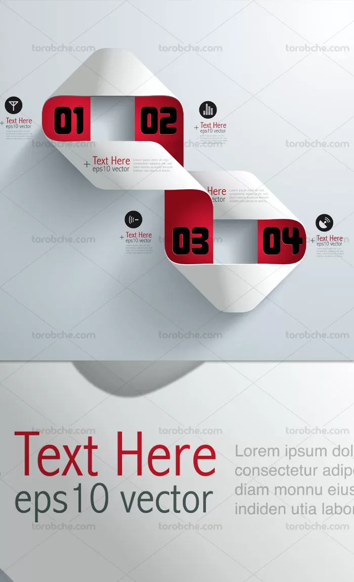 وکتور اینفوگرافیک اوریگامی چهار مرحله ای | گرافیک با طعم تربچه