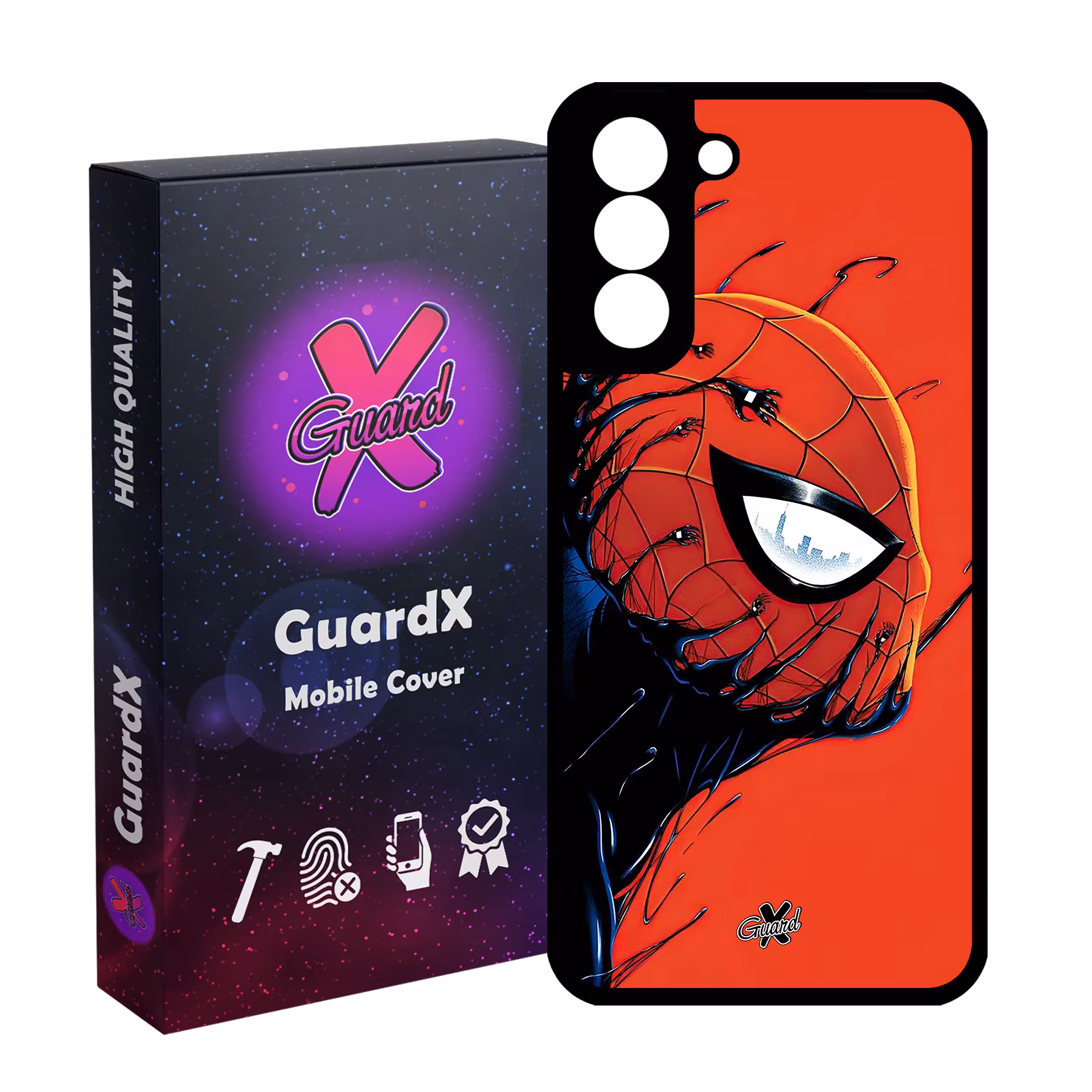 کاور گارد ایکس طرح مرد عنکبوتی مدل Glass10566 مناسب برای گوشی موبایل سامسونگ Galaxy S21 FE