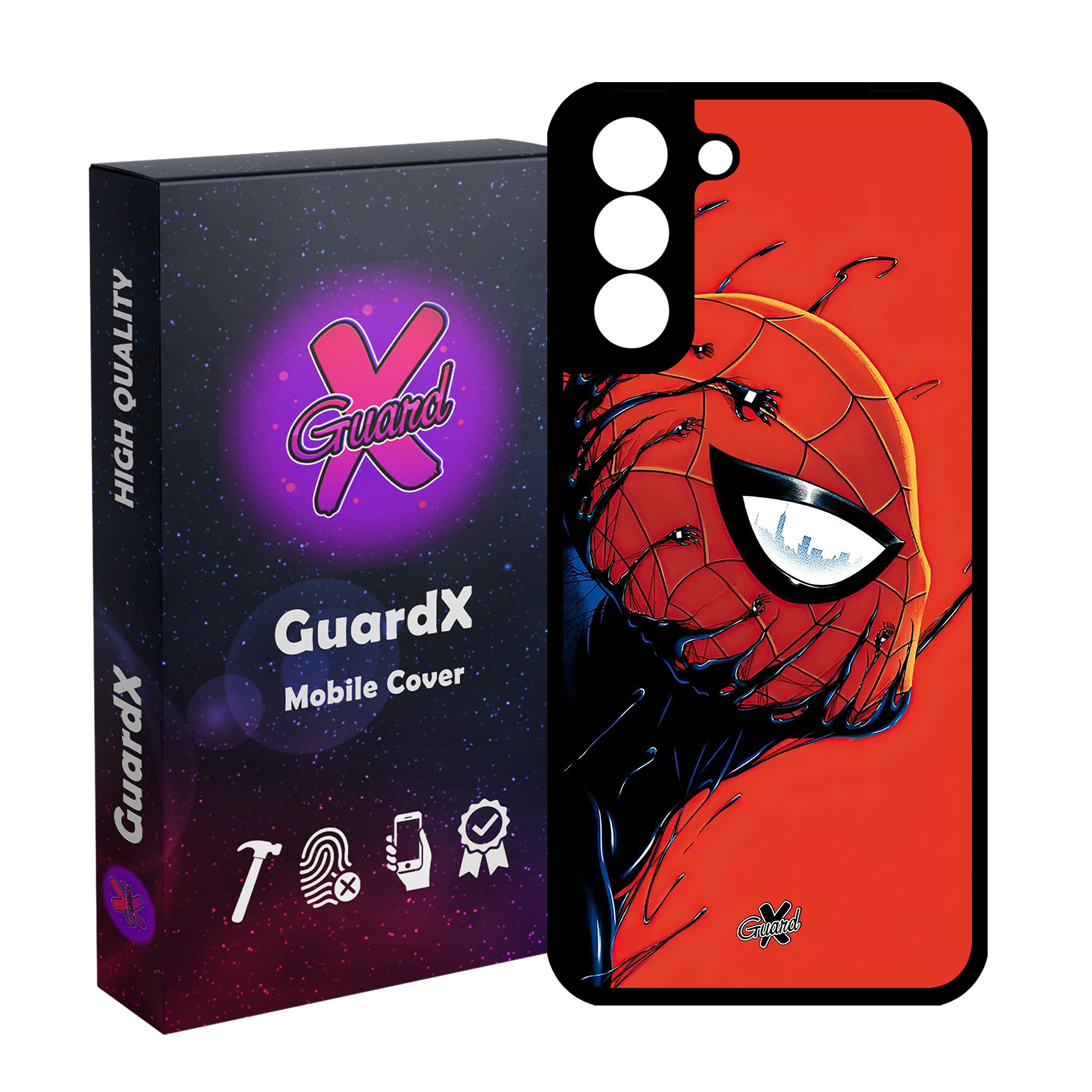 کاور گارد ایکس طرح مرد عنکبوتی مدل Glass10566 مناسب برای گوشی موبایل سامسونگ Galaxy S21 FE