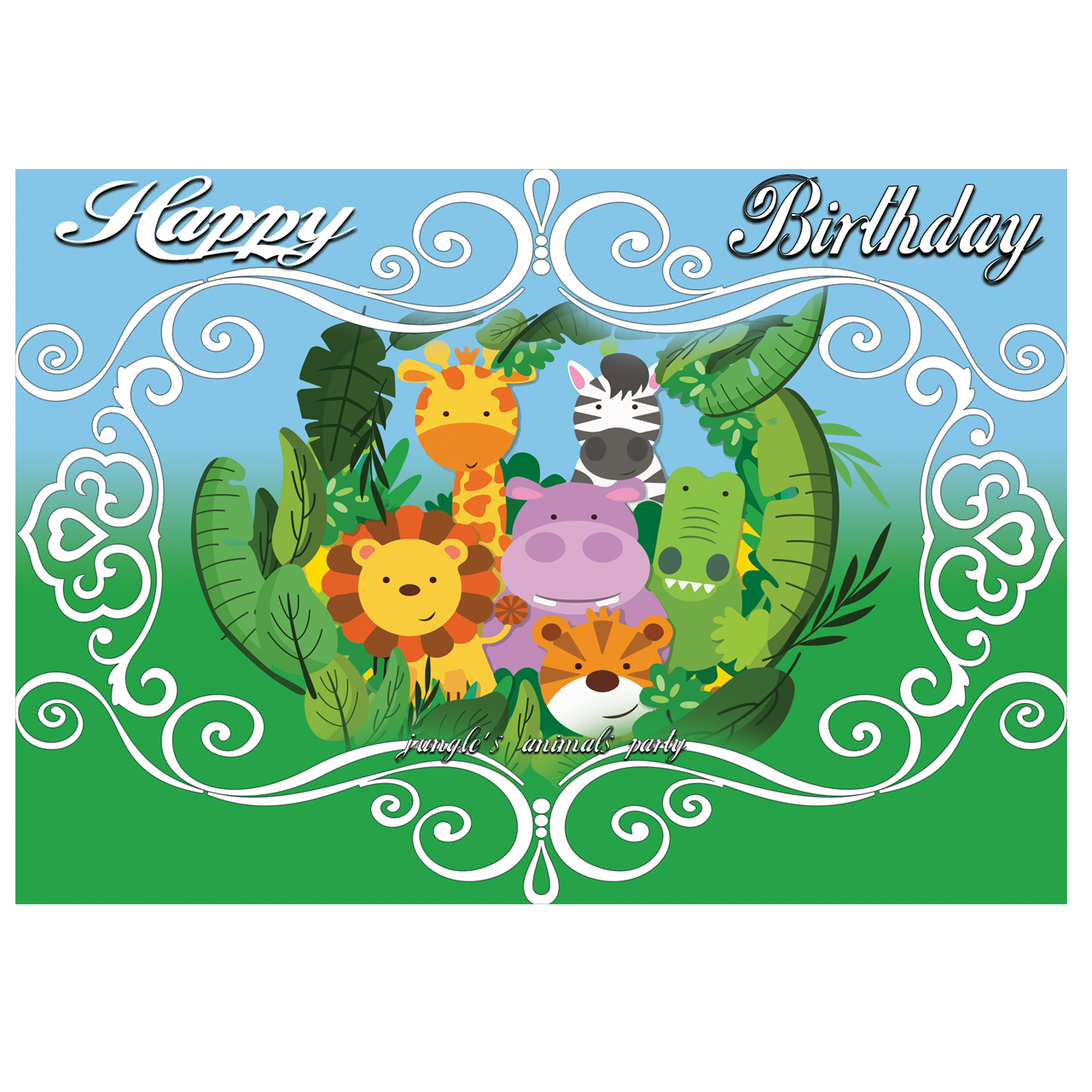 بنر تولد مسترتم طرح حیوانلت جنگل رزولوشن پلاس