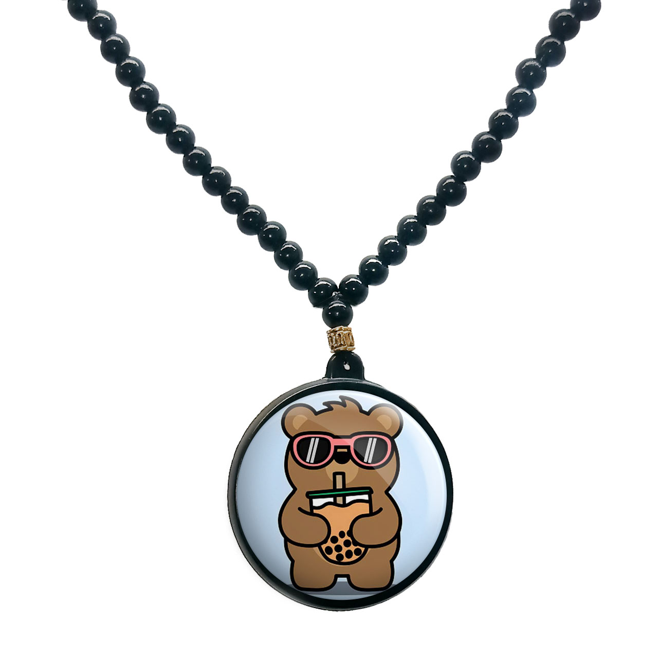 گردنبند پرمانه طرح خرس‌های کله‌فندقی کد pmd.10157 مدل دو طرفه