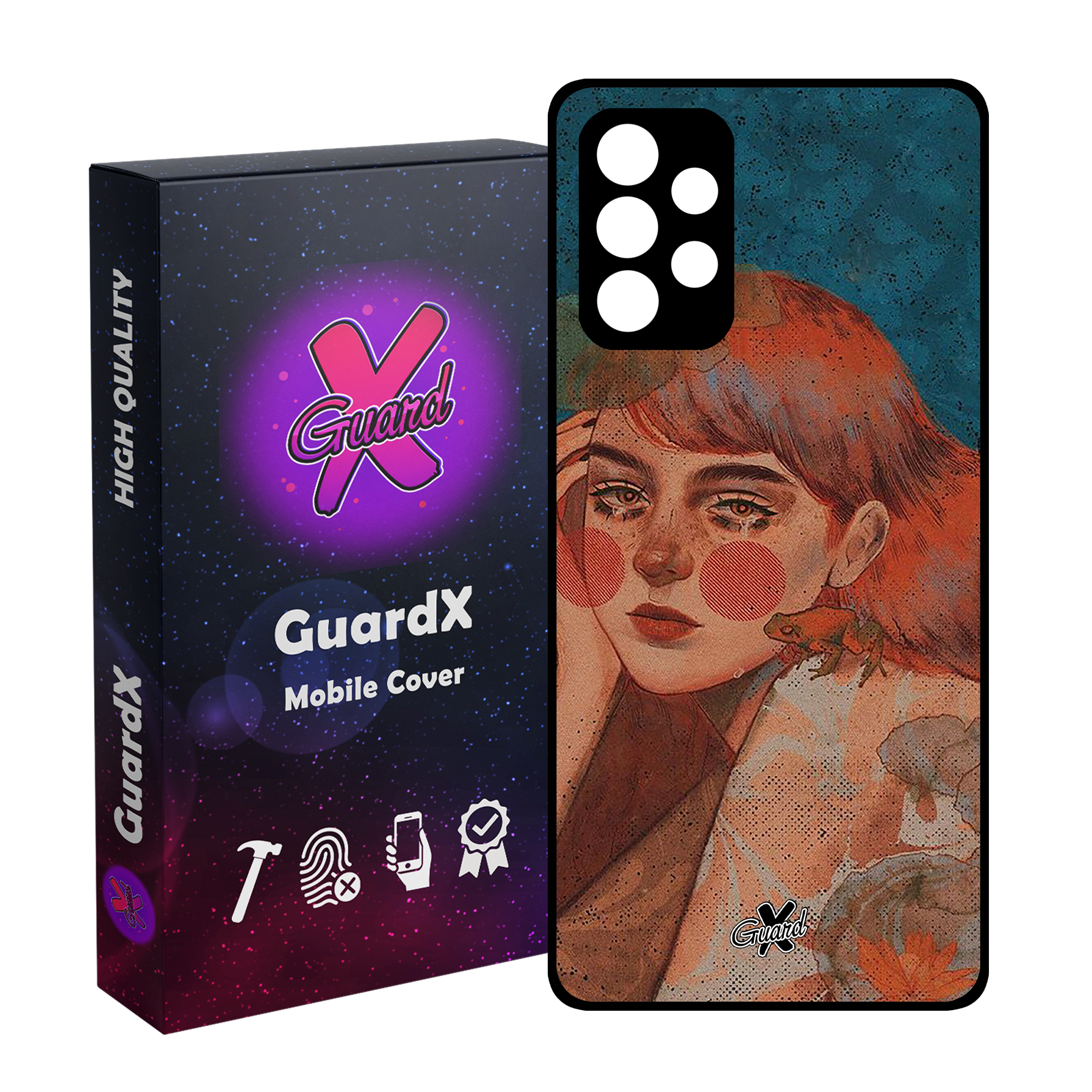 کاور گارد ایکس طرح Girl مدل Glass10330 مناسب برای گوشی موبایل سامسونگ Galaxy A73