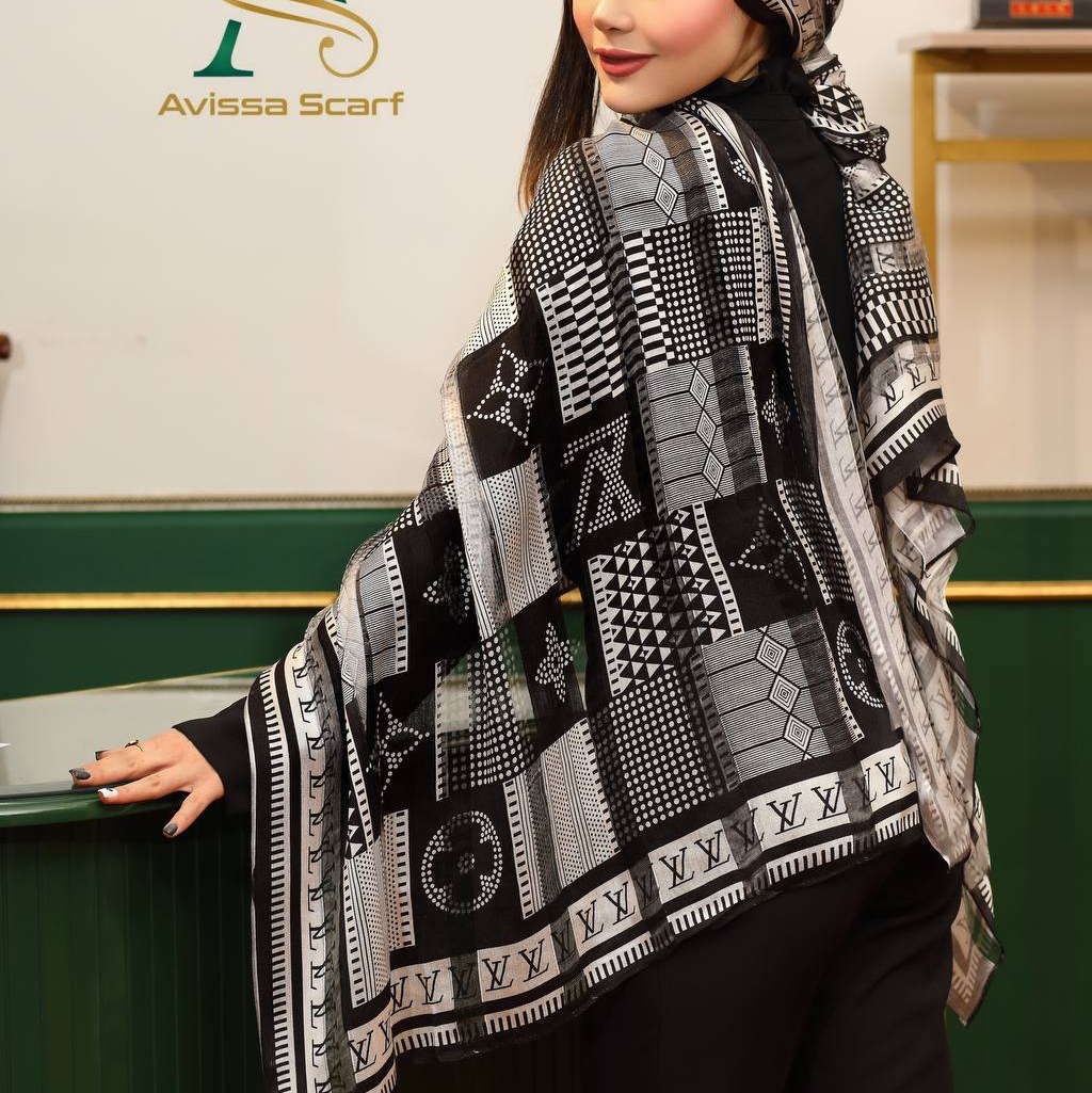 شال نخ و ابریشم میله ای 2 کد50238