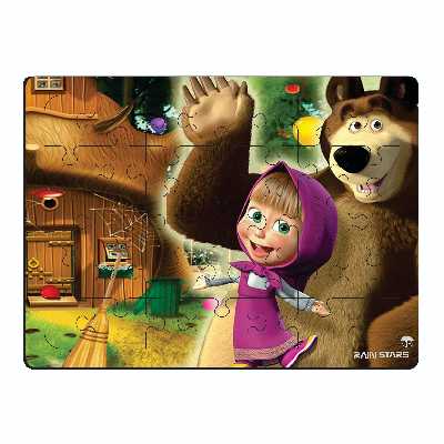 پازل 35 تکه رین استار مدل چوبی ماشا و میشا