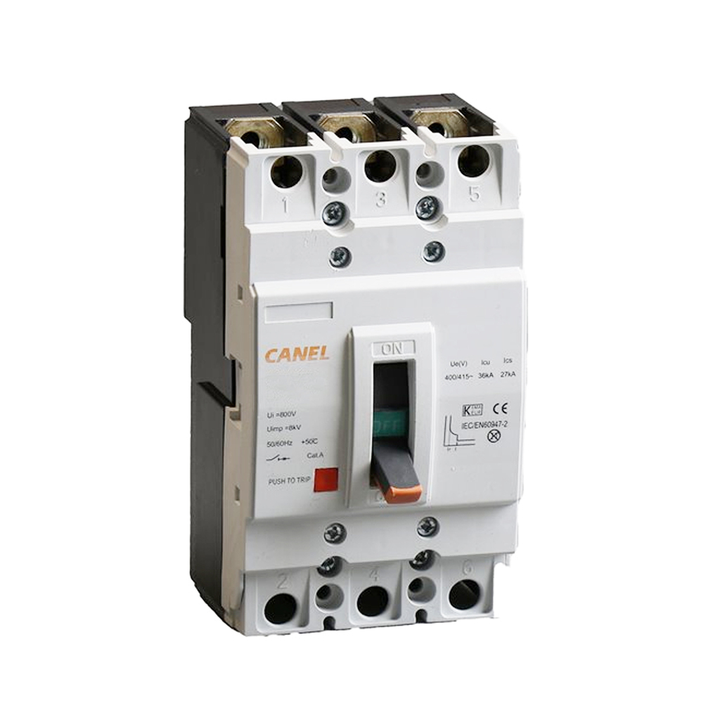 کلید اتوماتیک ثابت 100 آمپر کانل کد 100A-36KA-125L-3P