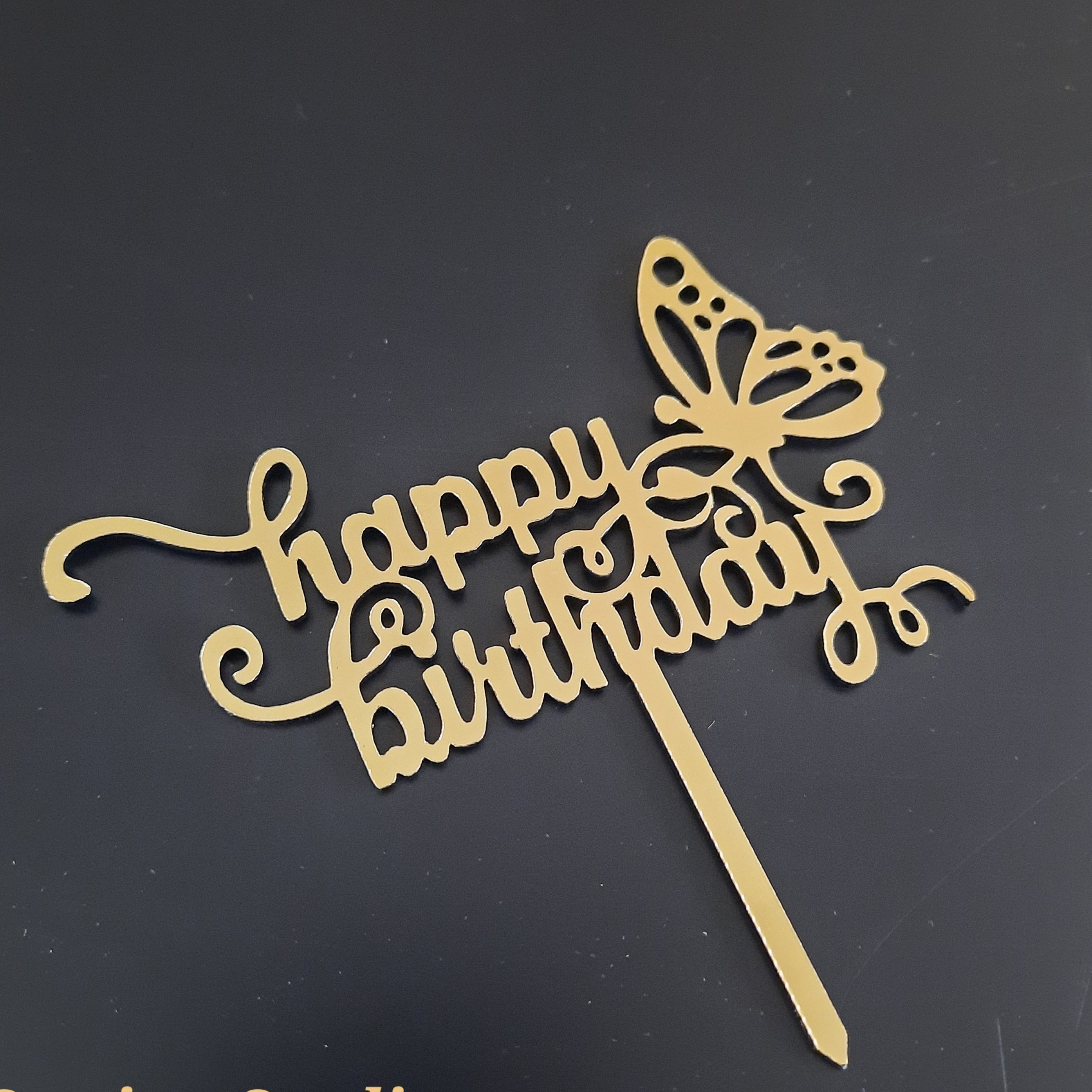 تاپر کیک تولد به ارتفاع 11 سانت رنگ طلایی  کد H03