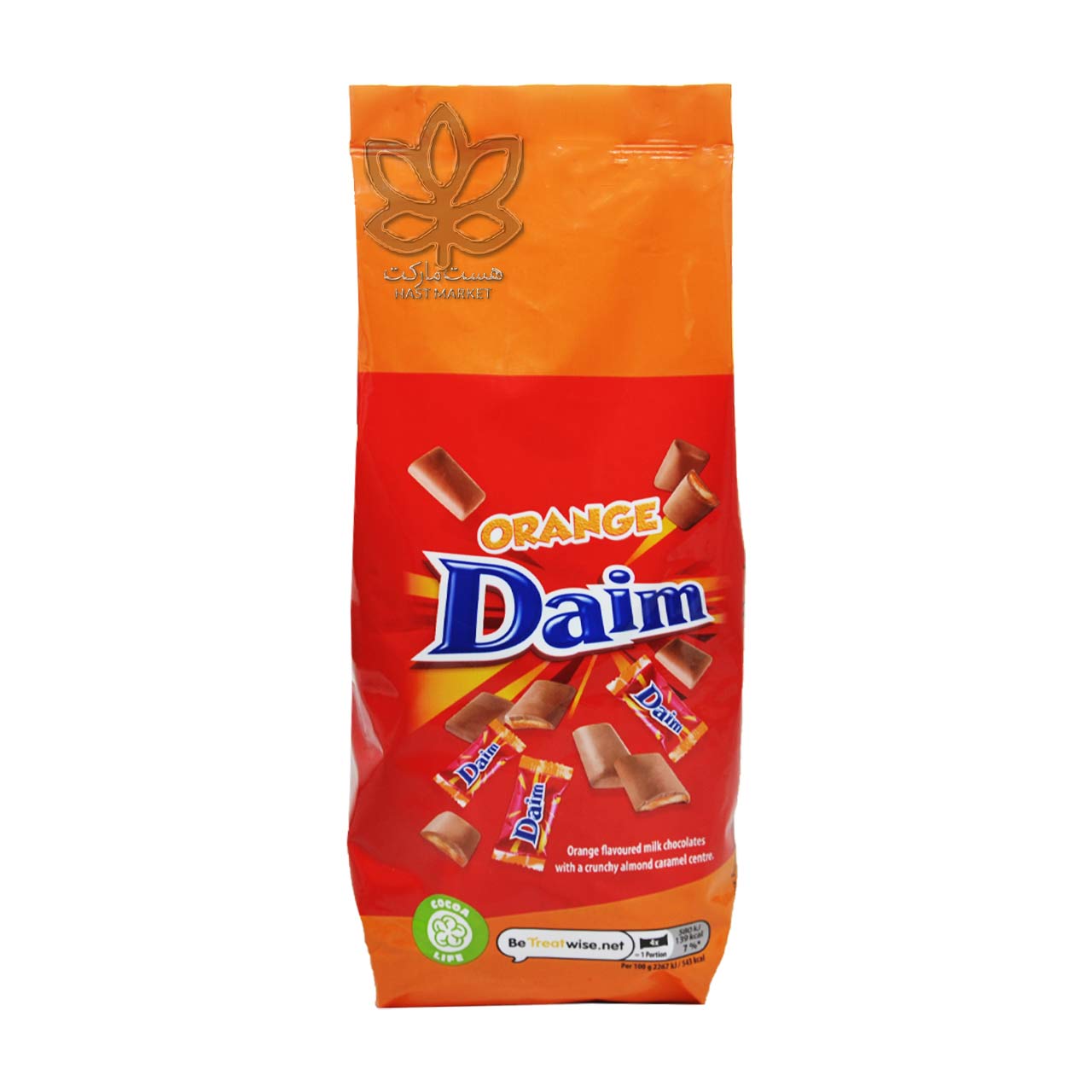 شکلات شیری پرتقالی با مغز کارامل کرانچی 200 گرم دایم - Daim