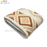 شال مبل بافت سوپر (تراکم بالا) طرح پانچو سایز 150×200 منگوله دار