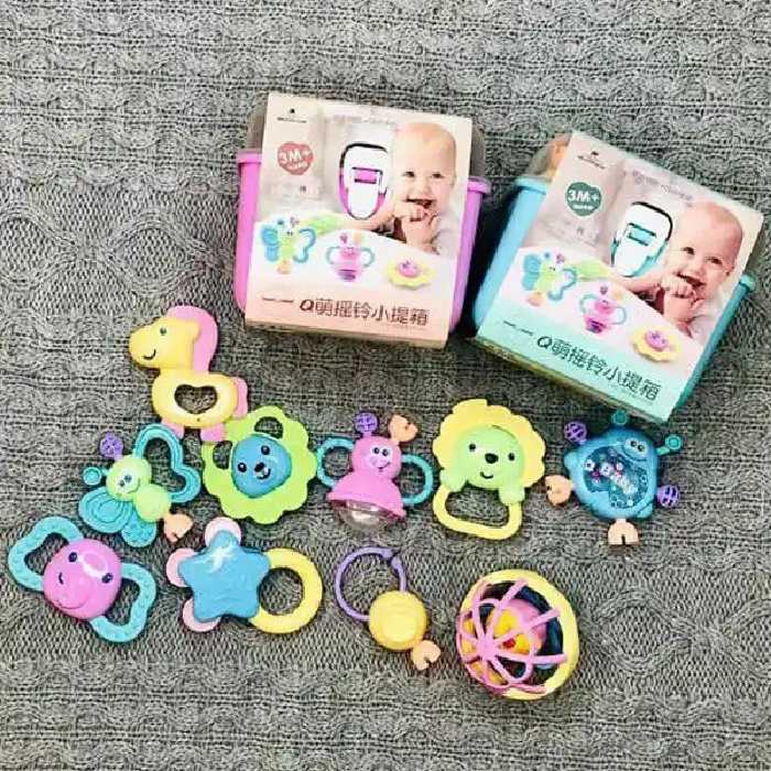 پک جغجغه کودک طرح جعبه مربعی کد 3170