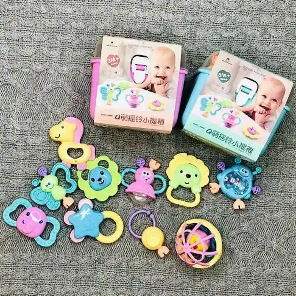 پک جغجغه کودک طرح جعبه مربعی کد 3170