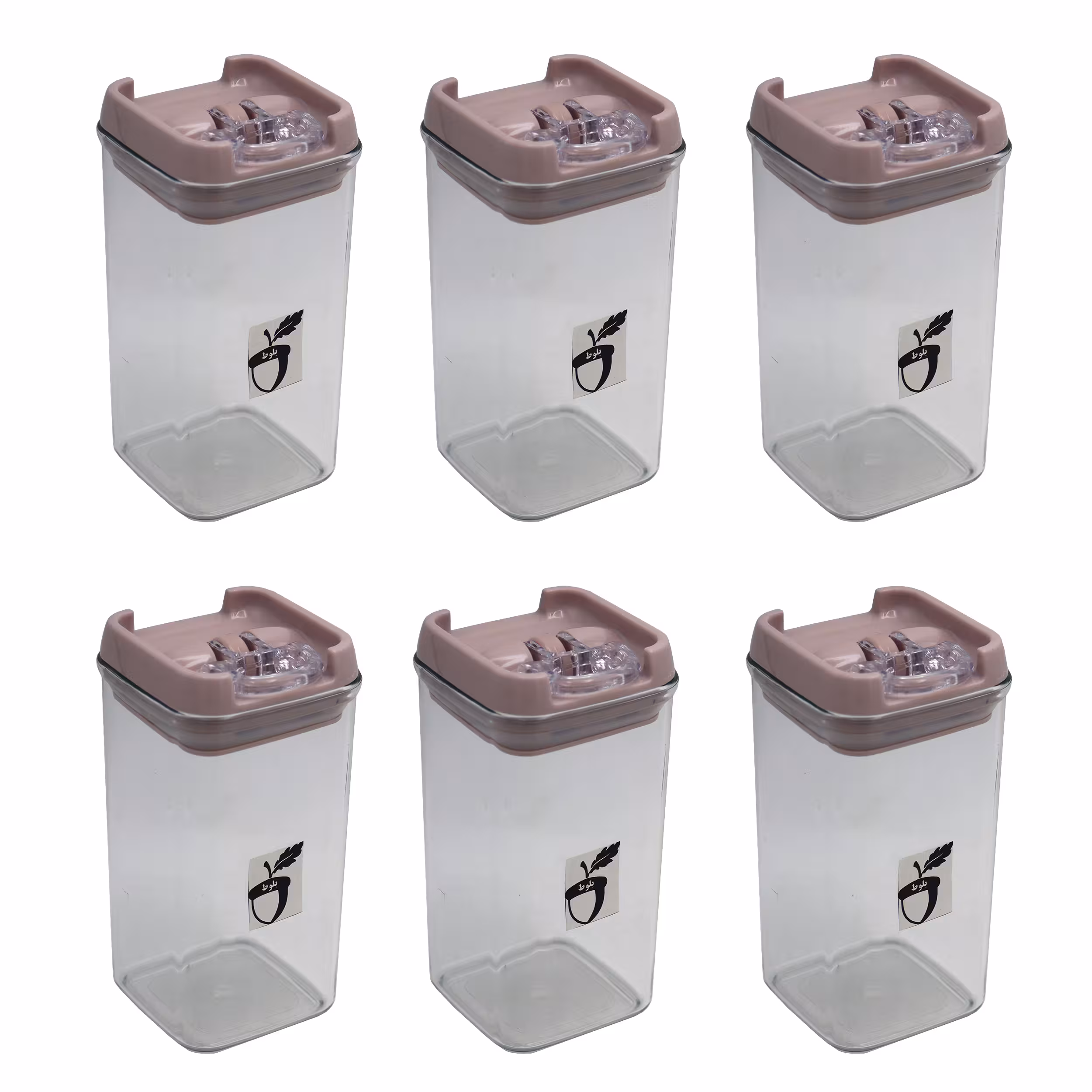 ست جای ادویه 6 پارچه مدل بلوط کد YP SIZE1 500ML