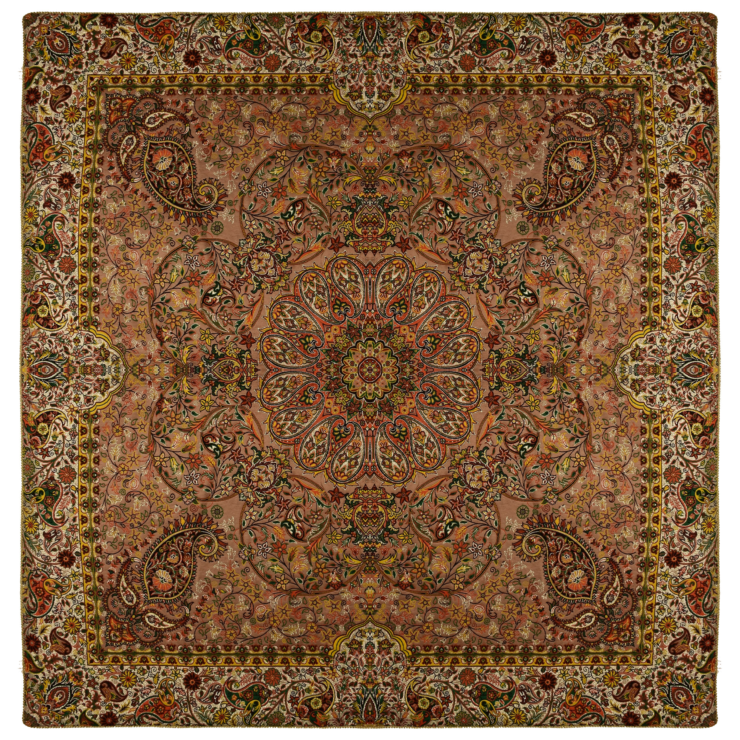 رومیزی ترمه نگین خاتم یزد طرح افشاری کد NSK