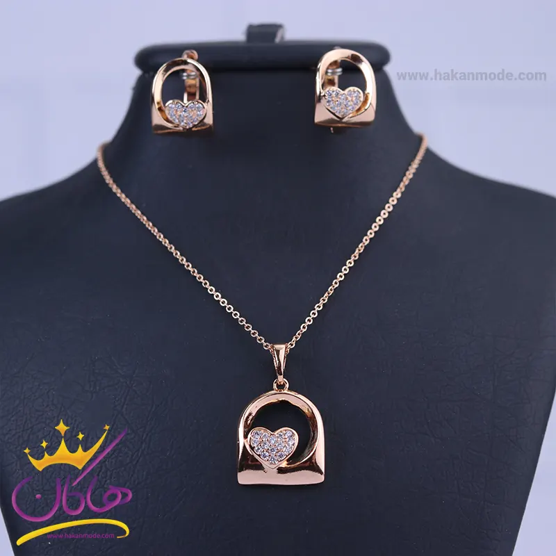 نیم ست استیل زنانه گنبدی داخل قلب | کد XP 46152