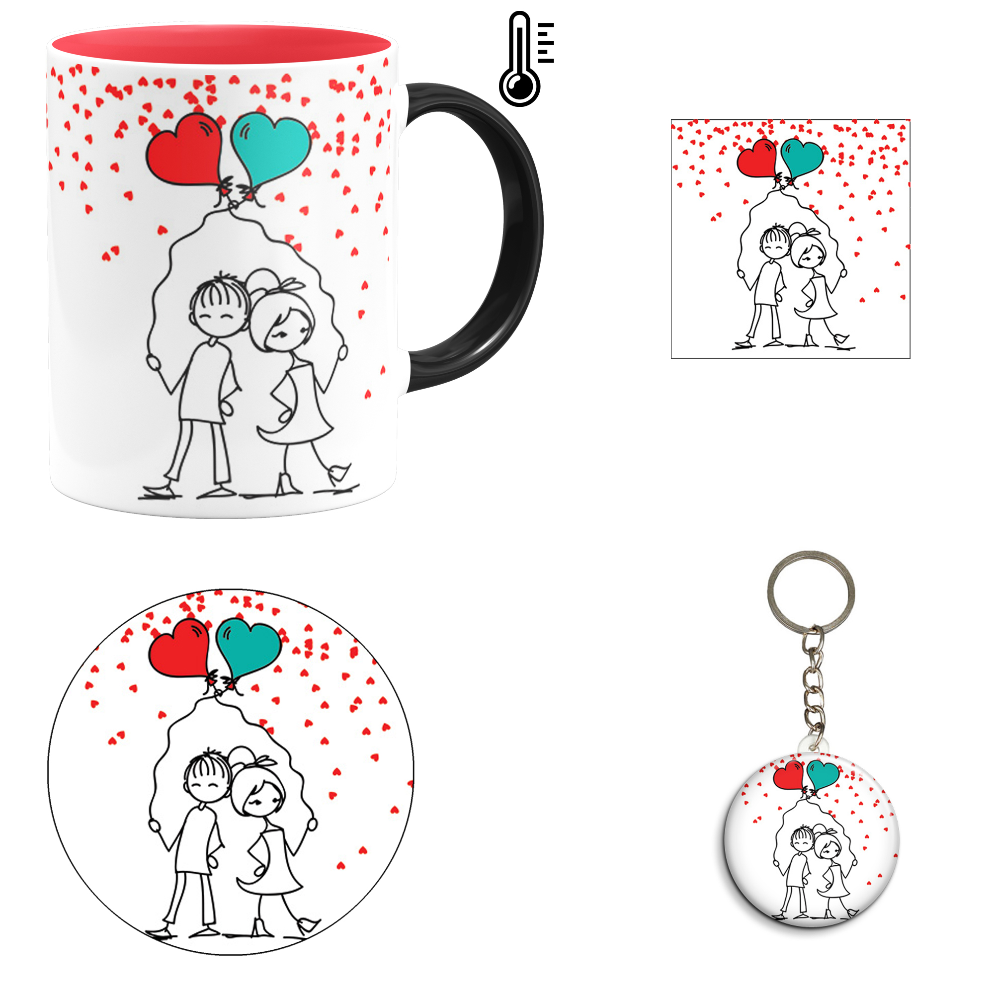 ست هدیه ماگ حرارتی مدل روز عشق طرح عاشقانه کد M52