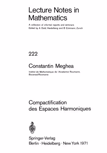 خرید و دانلود نسخه کامل کتاب Compactification des Espaces Harmoniques