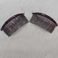 شانه مو زنانه مدل دم دار طرح خطی رگه ای کد com110 بسته 2 عددی