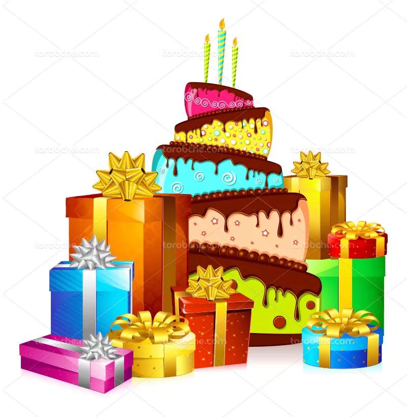 وکتور کیک تولد و کادو | گرافیک با طعم تربچه