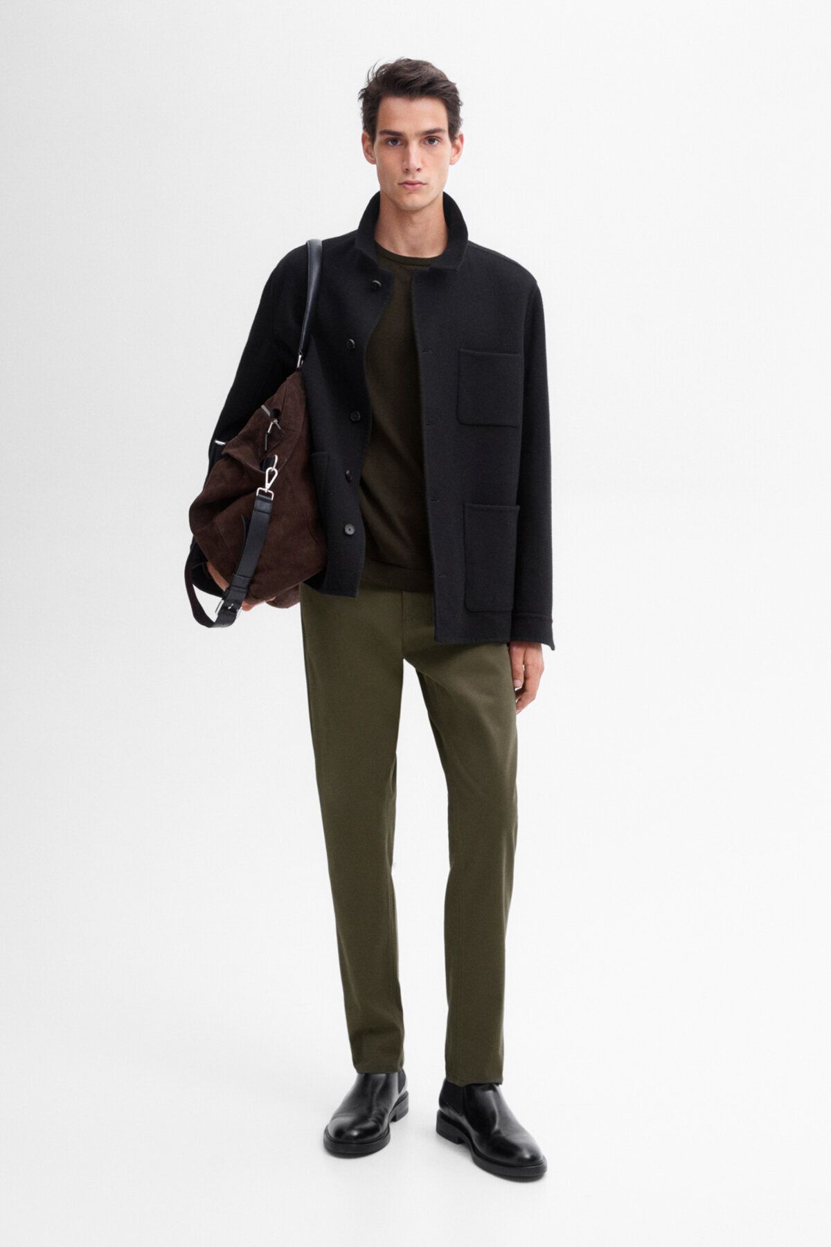 شلوار جین سبز مردانه باریک و پنبه اورجینال Massimo Dutti