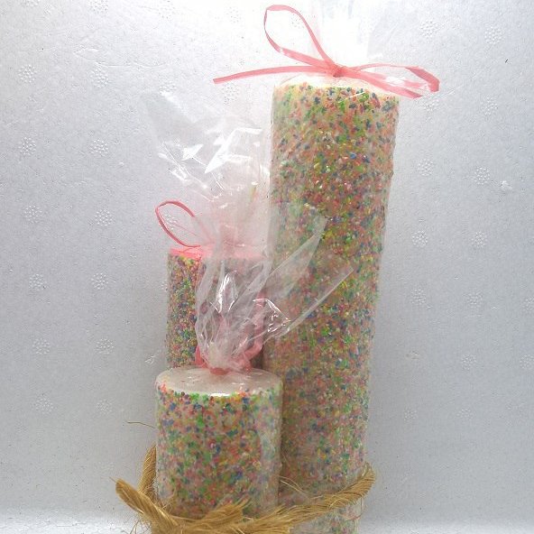 شمع استوانه ای اکلیلی51015  سبز 5