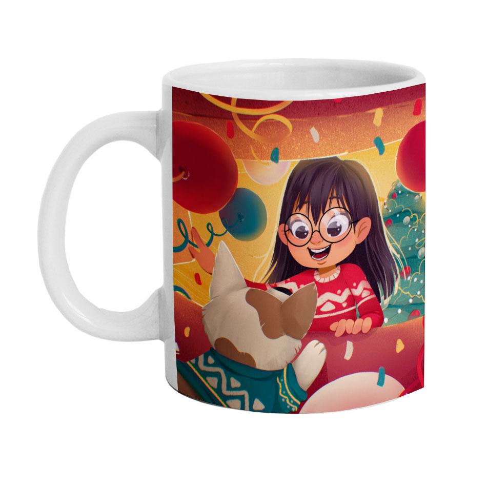 ماگ دارلی طرح دختر و گربه مدل M744