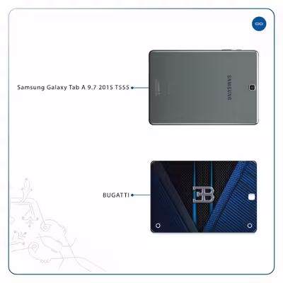 برچسب پوششی ماهوت مدل BUGATTI مناسب برای تبلت سامسونگ Galaxy Tab A 9.7 2015 T555
