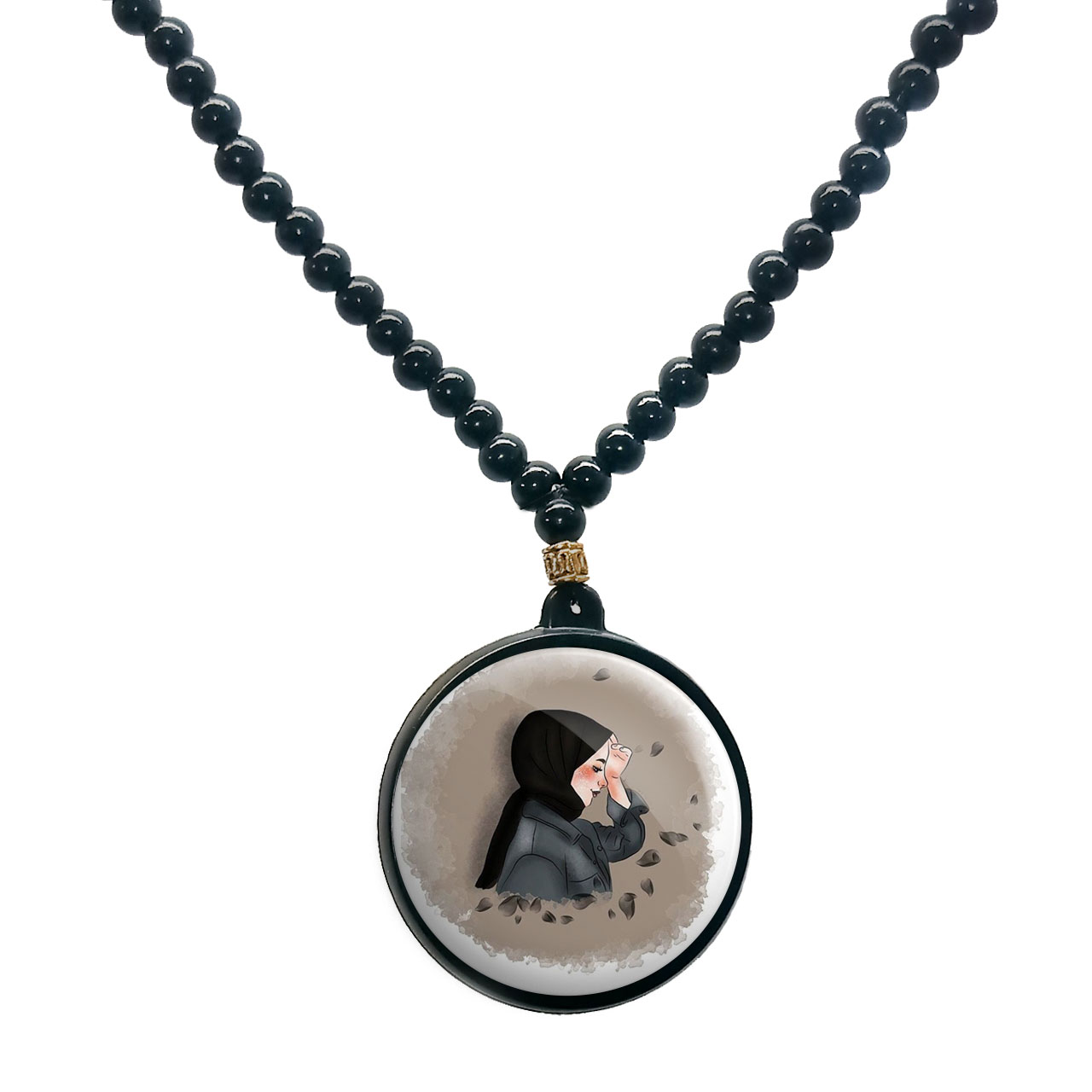 گردنبند پرمانه طرح حجاب کد pmd.24054 مدل دو طرفه