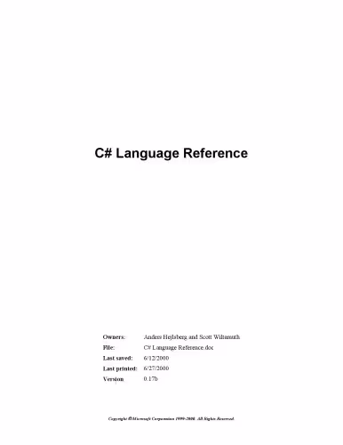 خرید و دانلود نسخه کامل کتاب Microsoft Visual C♯ .Net language reference
