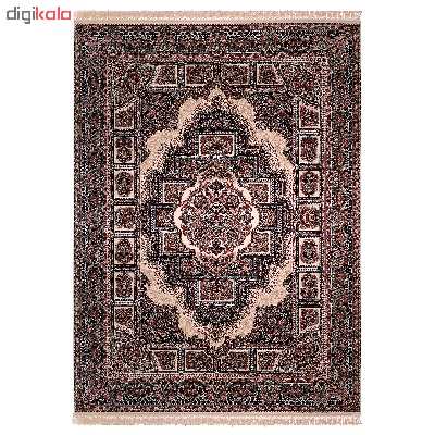 فرش ماشینی زمرد مشهد مدل حوض نقره زمینه کرم