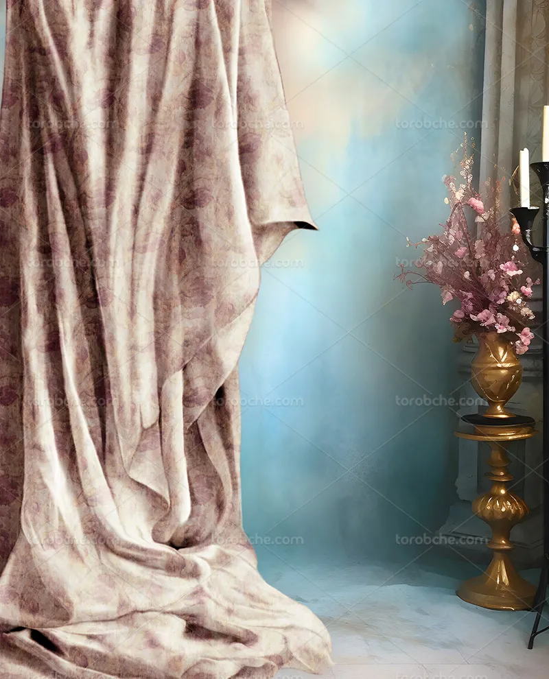 بک دراپ عکاسی با گل صورتی رنگ | گرافیک با طعم تربچه