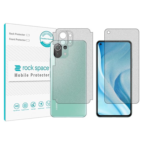 گلس صفحه نمایش و پشت گوشی شیائومی 11 Lite 5G مدل نانو هیدروژل گیمینگ برند راک اسپیس کدSS