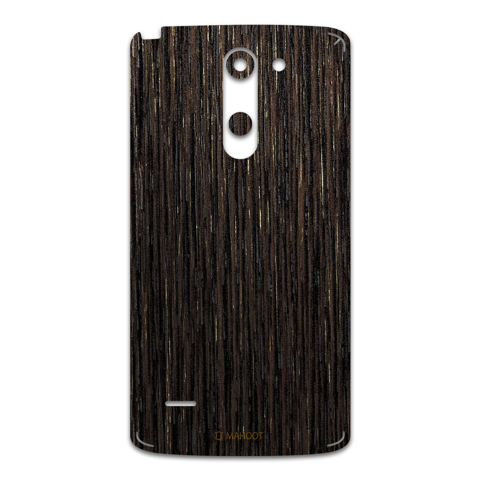 برچسب پوششی ماهوت مدل Dark-Gold-Stripes-Wood مناسب برای گوشی موبایل ال جی G3 Stylus