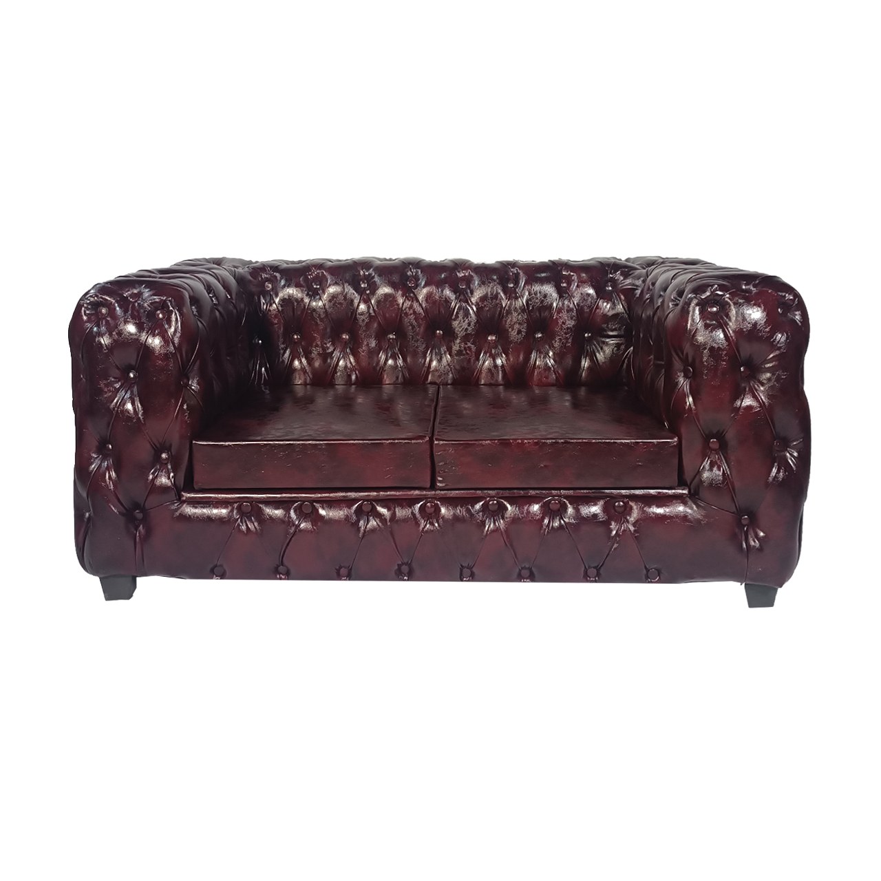 مبل اداری پارسین مدل چستر تمام لمسه دو نفره زرشکی