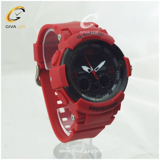 ساعت مچی اسپرت کاسیو جیشاک G-shock دو زمانه قرمز
