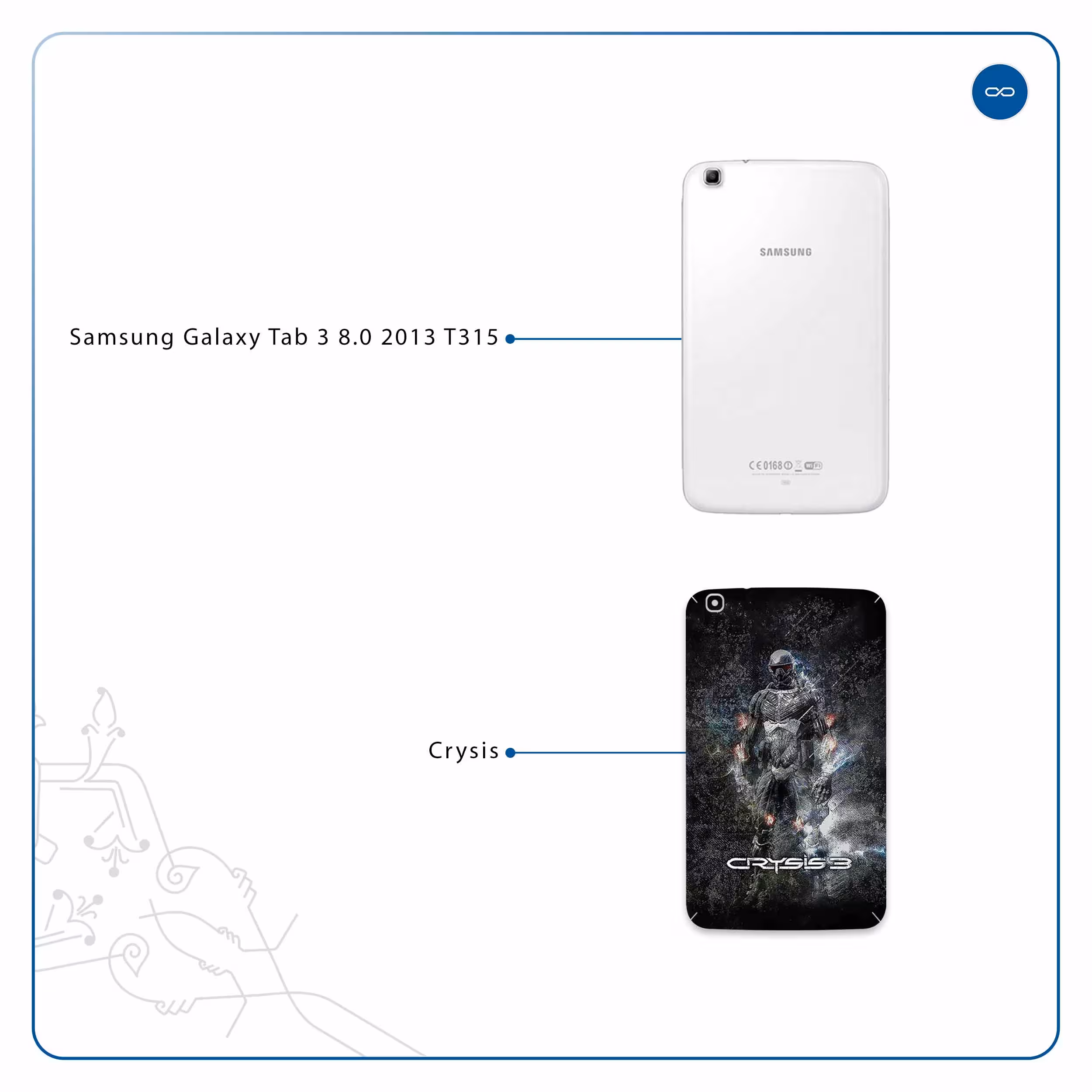 برچسب پوششی ماهوت مدل Crysis مناسب برای تبلت سامسونگ Galaxy Tab 3 8.0 2013 T315