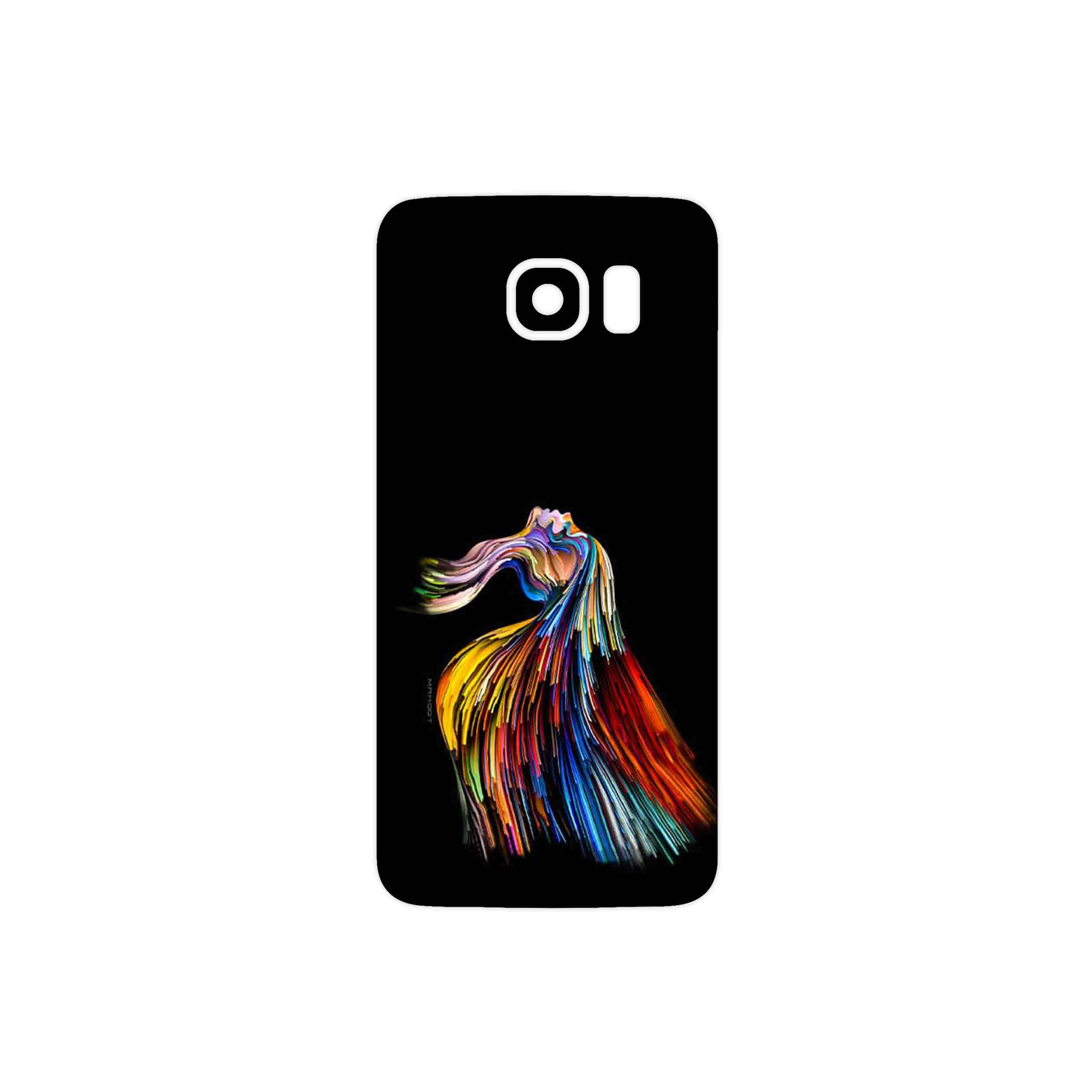 برچسب پوششی ماهوت مدل Rainbow Hair Digital Art مناسب برای گوشی موبایل سامسونگ Galaxy S6