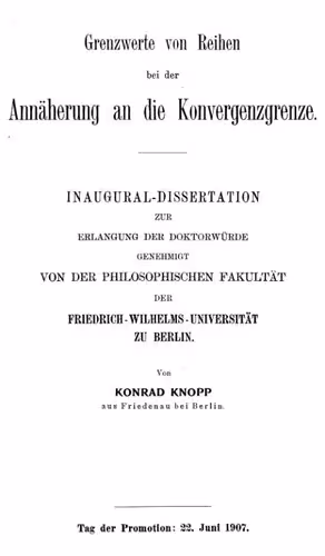 خرید و دانلود نسخه کامل کتاب Grenzwerte von Reihen bei der Annäherung an die Konvergenzgrenze